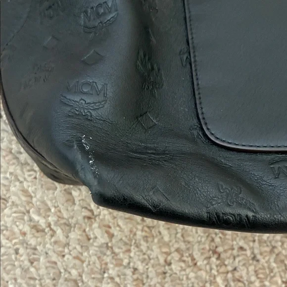 MCM Black Leather Shoulder Bag - Picture 10 of 11